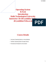 Operating System B.Tech Delhi Technological University Instructor: DR Divyashikha Sethia Divyashikha@dtu - Ac.in