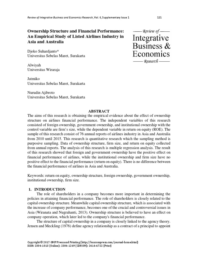 Ownership Structure and Financ | PDF | Heteroscedasticity ...