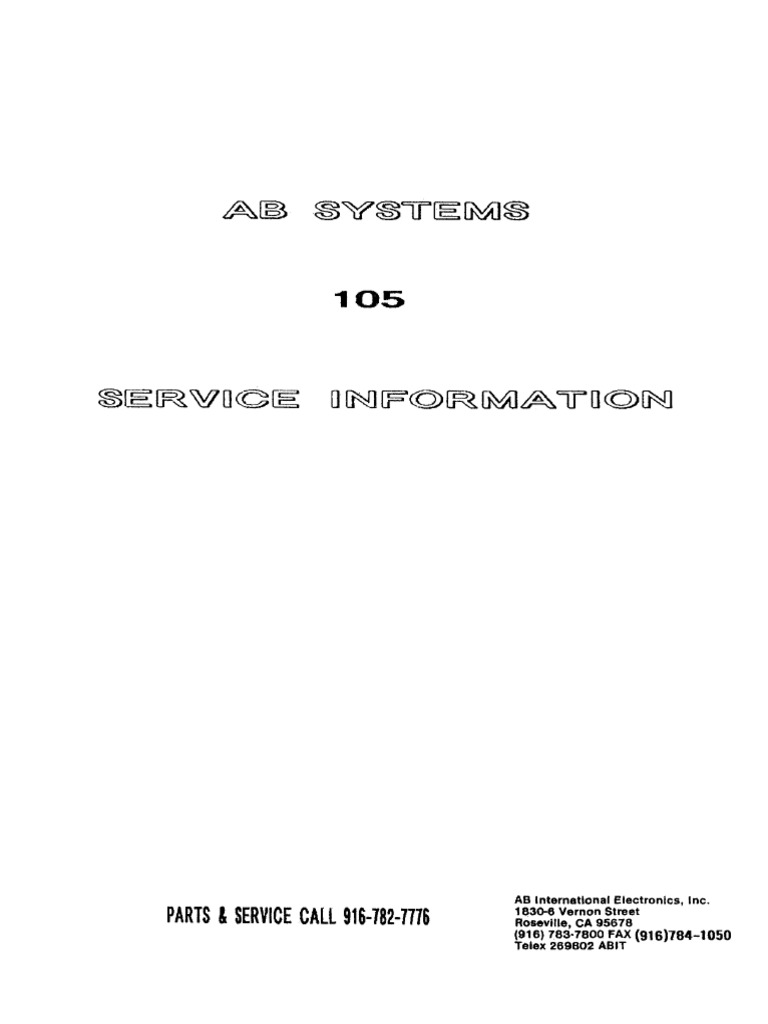 Ab 105 Manual | PDF