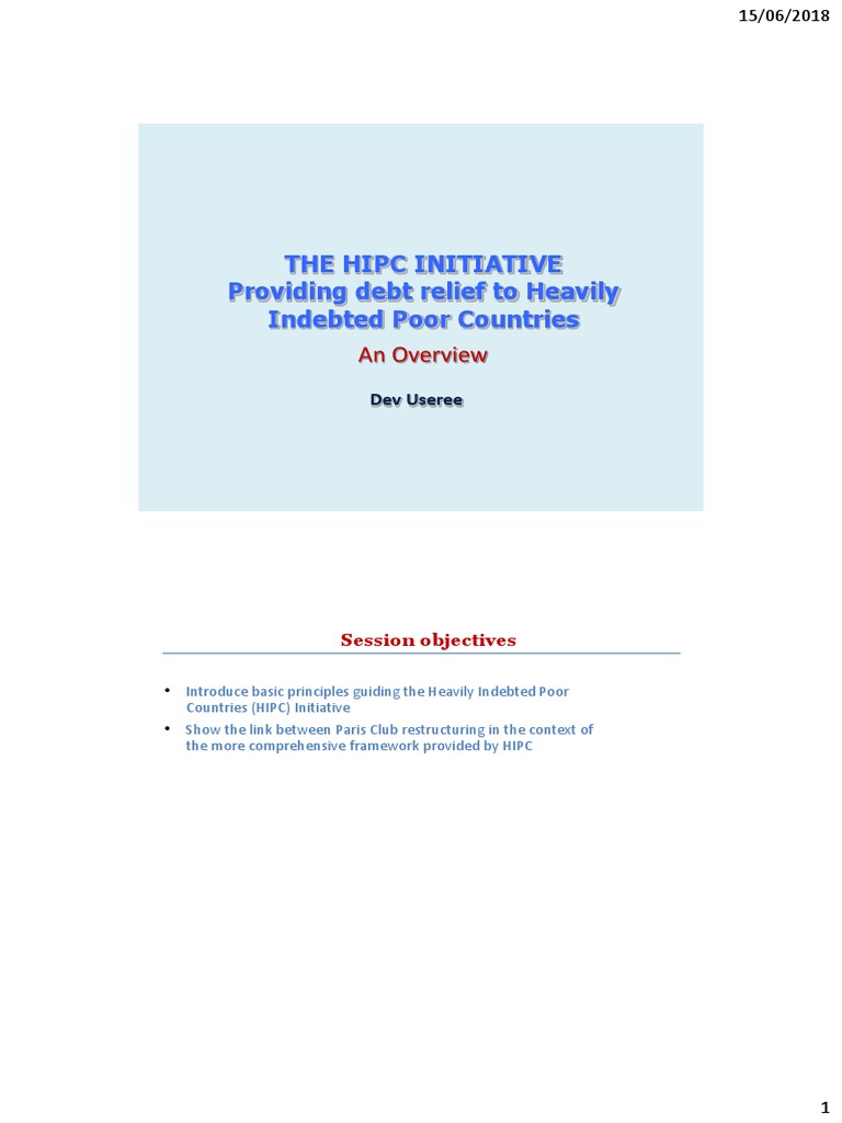 Overview of the HIPC Initiative | PDF | Heavily Indebted Poor Countries ...