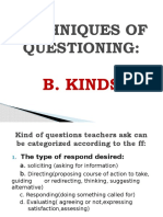 Techniques of Questioning:: B. Kinds