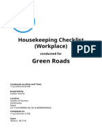 Housekeeping Checklist Workplace Audit Report