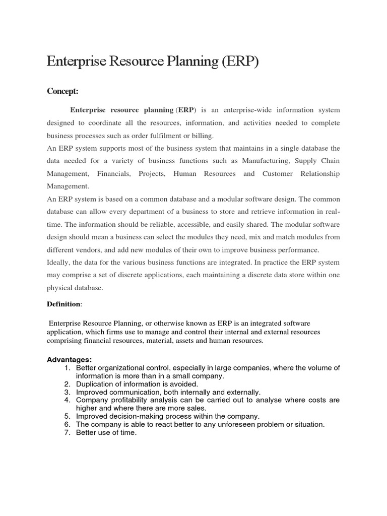 Understanding ERP Systems and SAP | PDF | Enterprise Resource Planning ...