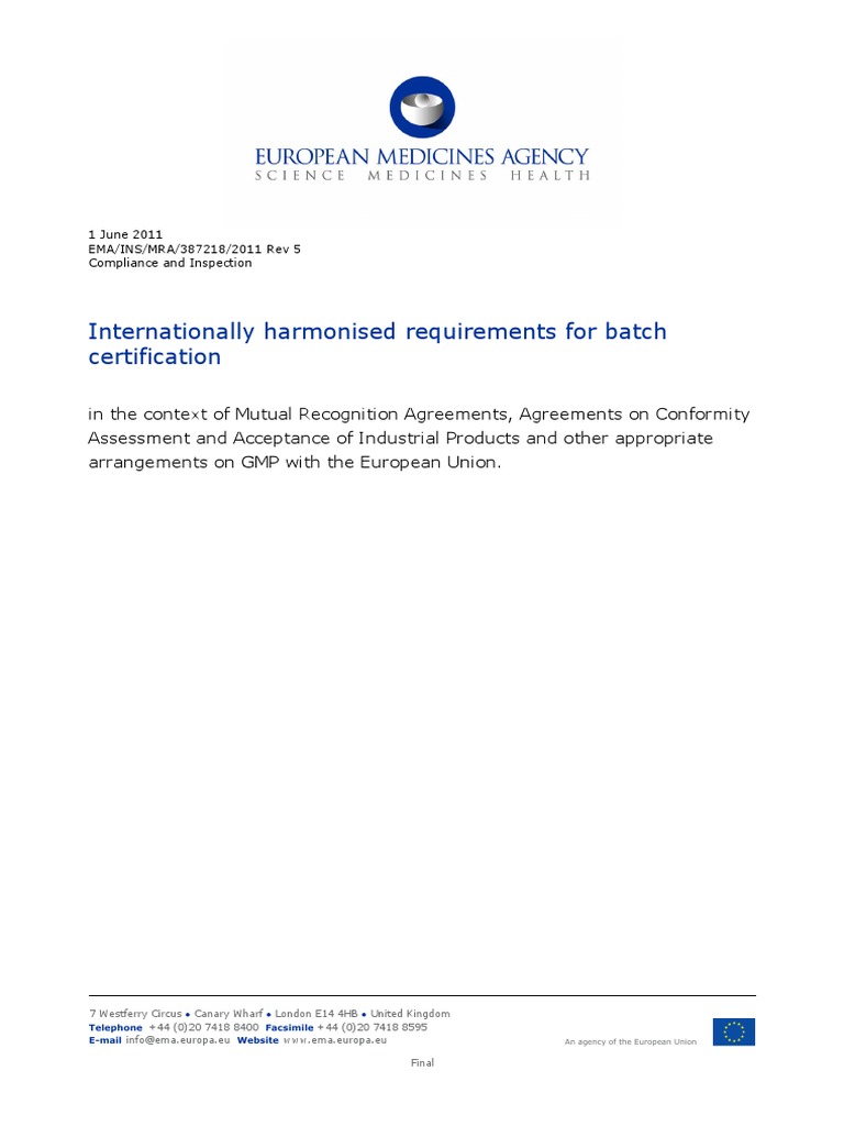 Harmonised Batch Certification Guidelines | PDF | Specification ...