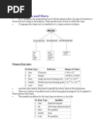 C Data Types and Sizes: No Data Type Full Form Range of Values