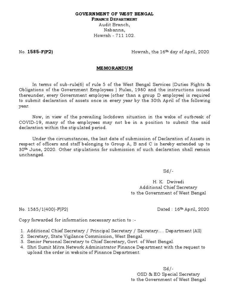 Extension of Asset Declaration Deadline | PDF | Finance & Money Management