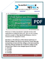 Time Speed and Distance E Book PDF Question File