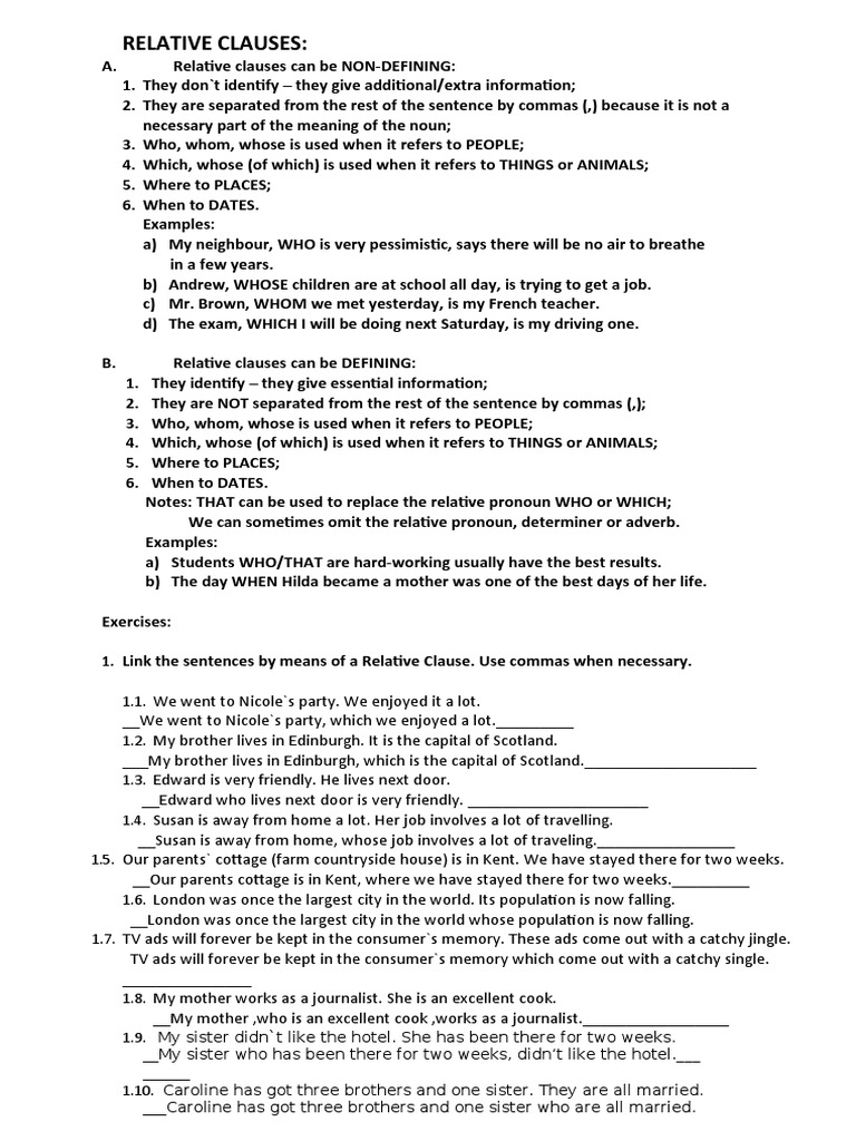 Understanding Relative Clauses in English | PDF | Comma | Syntax
