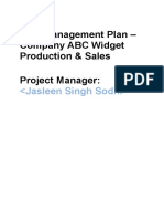 Risk Management Plan of Gurleen Sodhi