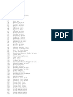 Item List PDF