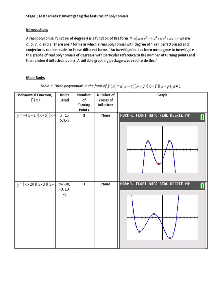 Polynomial Graph Analysis | PDF | Zero Of A Function | Polynomial