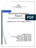 Business Analytics: Price Prediction of Mobile Phones Submitted To: Prof. Manit Mishra