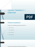 Python Session 1 Exercise