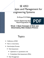 SE 4353 Risk Analysis and Management For Engineering Systems