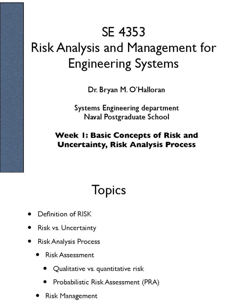 Risk Analysis Concepts in Engineering | PDF | Uncertainty | Risk