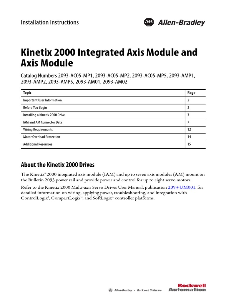 Kinetix 2000 Integrated Axis Module and Axis Module: Installation ...