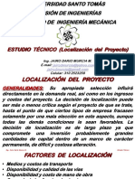 Localización óptima del proyecto