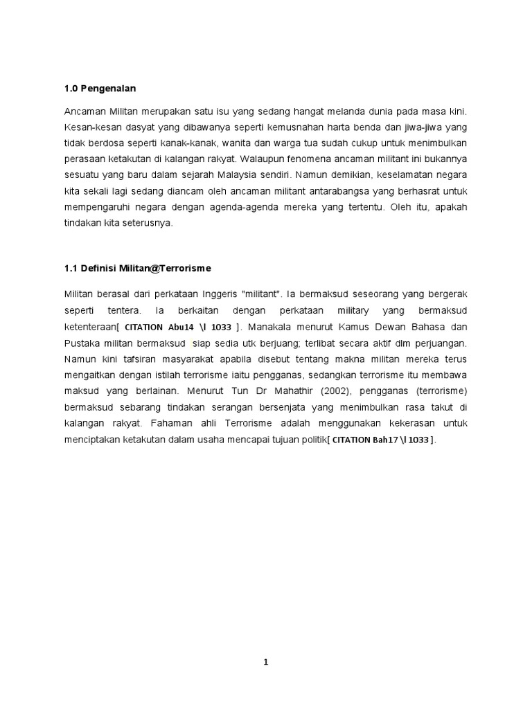 Analisis Ancaman Militan Antarabangsa Kepada Keselamatan Negara Malaysia Recovered Pdf