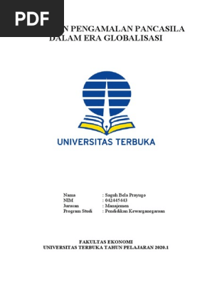 Peranan Pengamalan Pancasila Dalam Era Globalisasi Fakultas Ekonomi Universitas Terbuka Tahun Pelajaran 2020 1