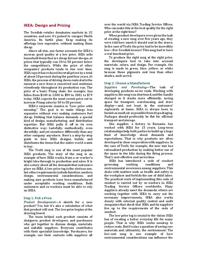 IKEA Case For Supply Chain Management | PDF | Occupational Safety And ...