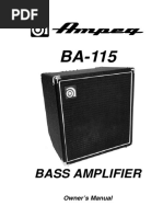 Bass Amplifier: Owner's Manual