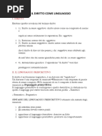 IL DIRITTO COME LINGUAGGIO