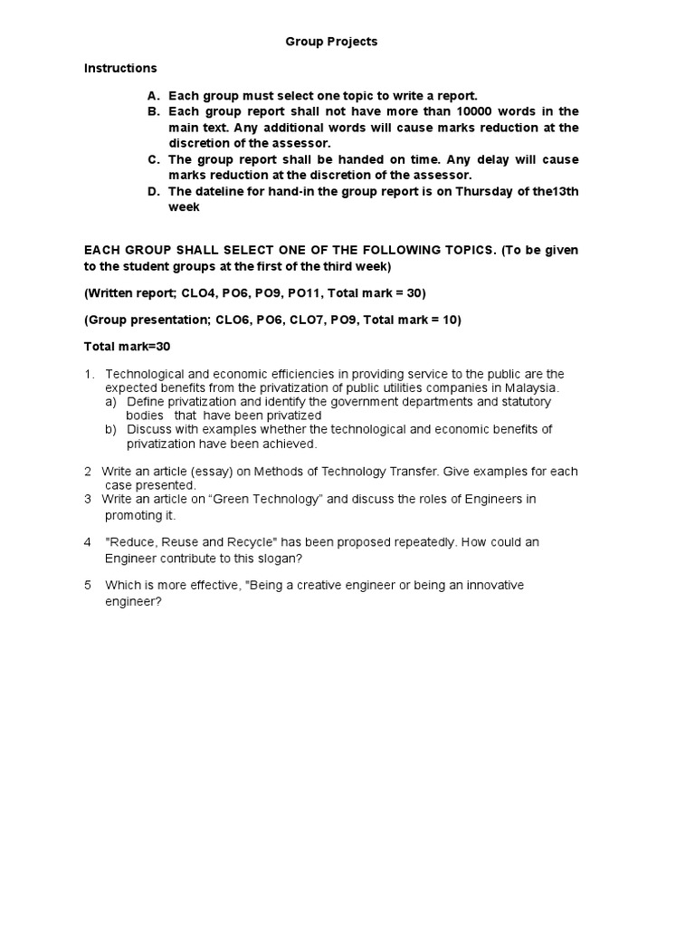 Group Project Guidelines and Topics | PDF | Business | Computers
