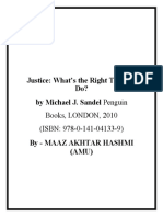 Justice What’s the Right Thing to Do by M J Sandel Book Review.docx