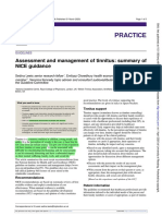 Practice: Assessment and Management of Tinnitus: Summary of NICE Guidance