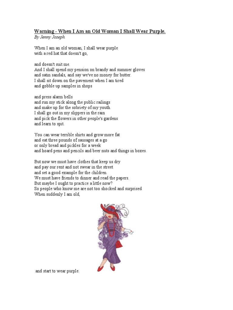red hat and purple dress poem Red Hat Society: Wear Purple Poem | PDF | Home & Garden