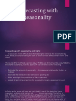 Forecasting With Seasonality