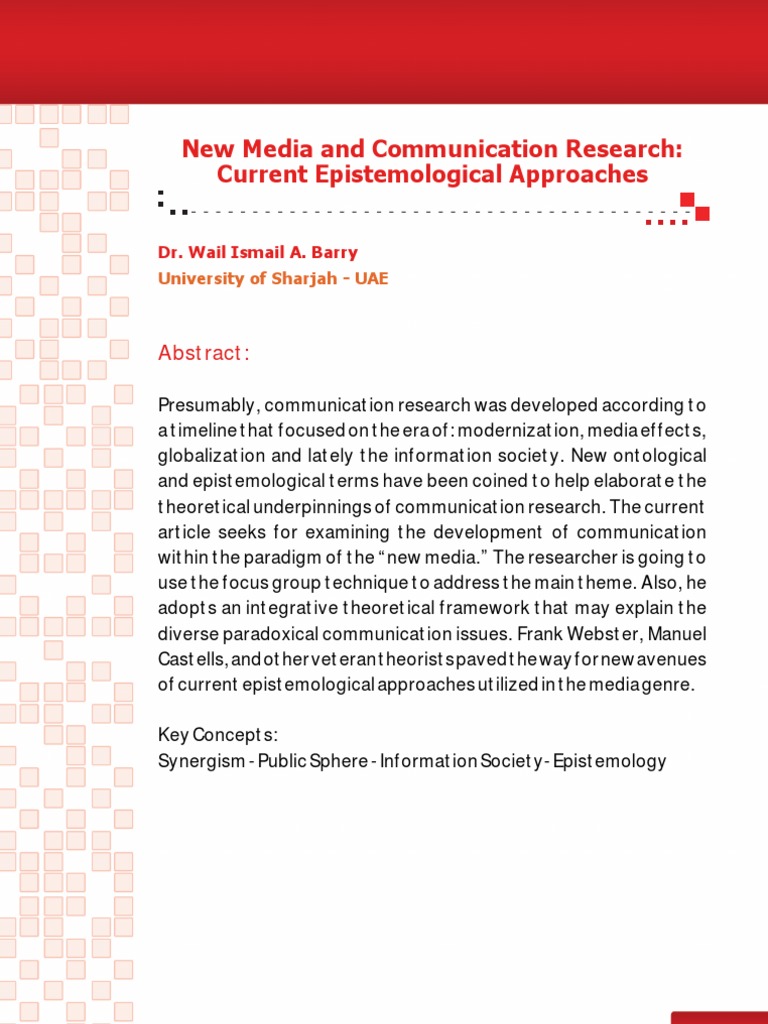 New Media's Epistemological Evolution | PDF | New Media | Mass Media