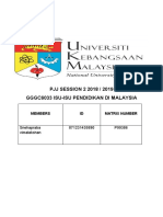 PJJ SESSION 2 2018 / 2019 GGGC6033 ISU-ISU PENDIDIKAN DI MALAYSIA