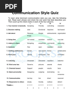 Communication Style Quiz: Totals