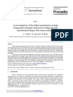 An Investigation of The Failure Mechanisms in High Temperature Materials Subjected To Isothermal and Anisothermal Fatigue and Creep Conditions