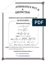 Mathematical Formulae: Mathematics Syllabus D (4024/2) Examination Questions From (2014-2017) WITH ANSWERS