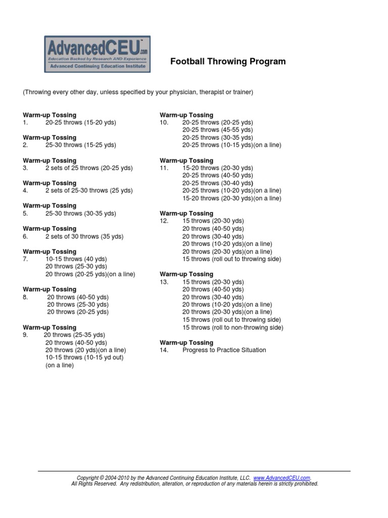 Interval Football Throwing Program PDF Private Law Natural