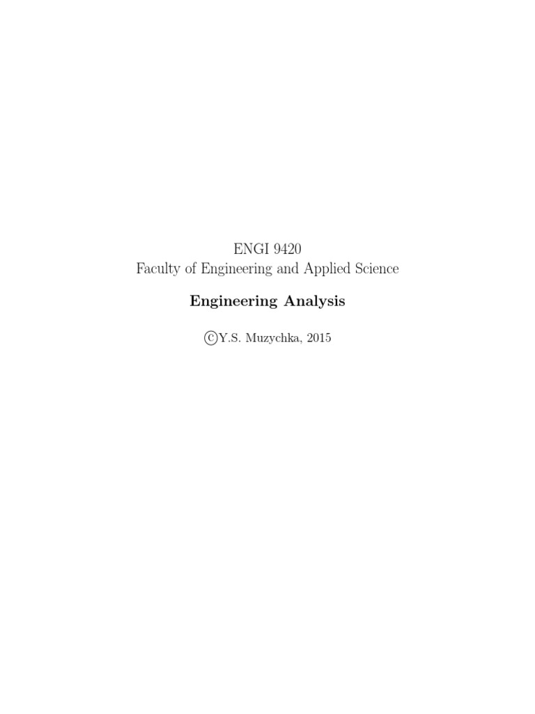 Introduction To Engineering Analysis | PDF | Differential Equations ...