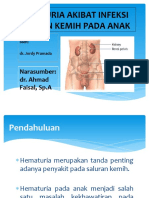 HEMATURIA AKIBAT INFEKSI SALURAN KEMIH PADA ANAK Slide