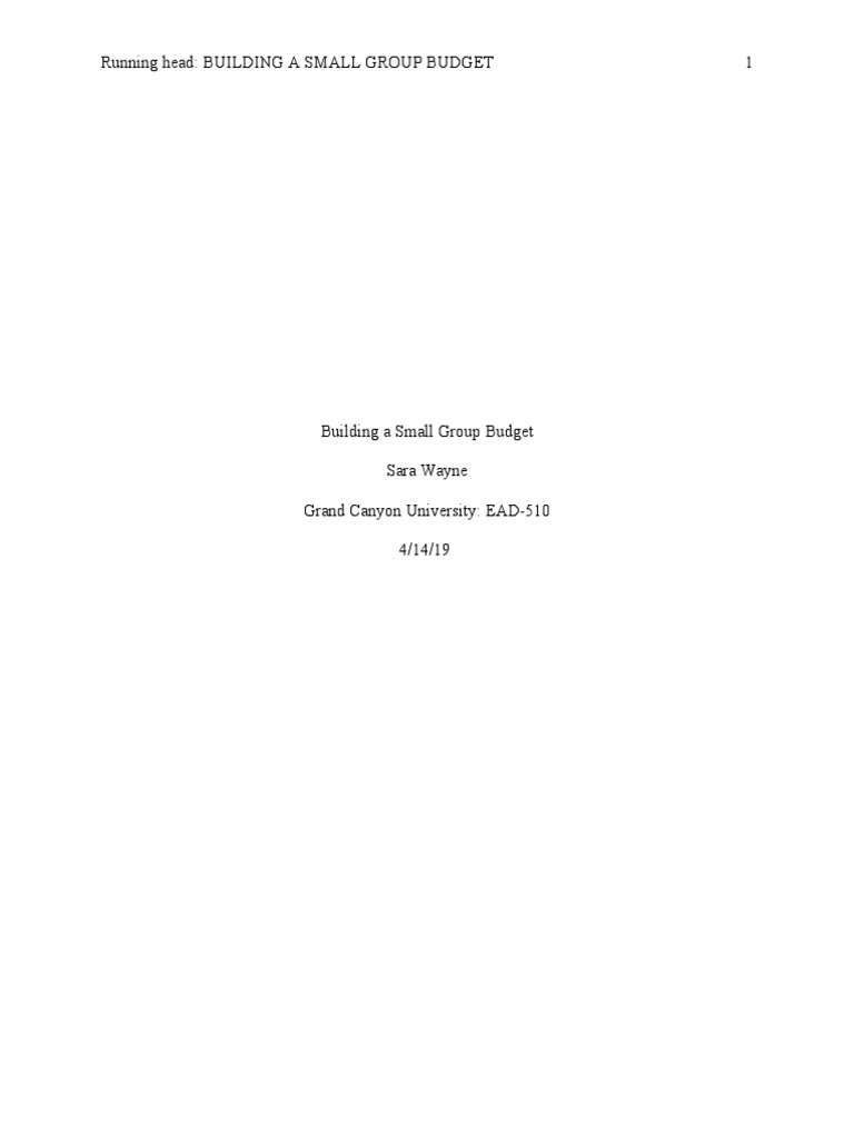 Small Group Budget Planning Guide | PDF | Budget | Government