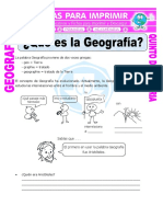 1que Es La Geografia para Quinto de Primaria PDF