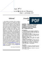 N° 3 C R I: Editorial Actualité de La Recherche 2004-2005