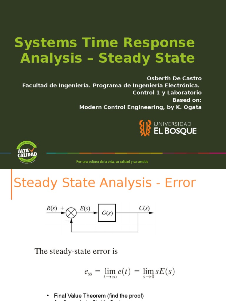 Control 1 - 07 - Steady State Analysis | PDF | Teaching Methods ...