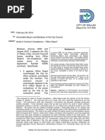 Memorandum: Honorable Mayor and Members of The City Council Audit of Contract Compliance - Office Depot