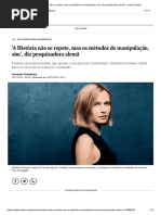 'A História não se repete, mas os métodos de manipulação, sim', diz pesquisadora alemã - Jornal O Globo