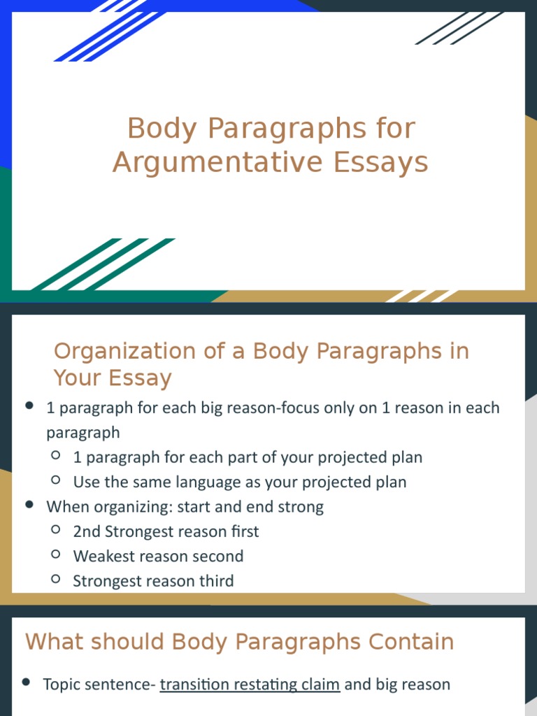 Crafting Body Paragraphs for Argumentative Essays | PDF | Milk | Nutrition