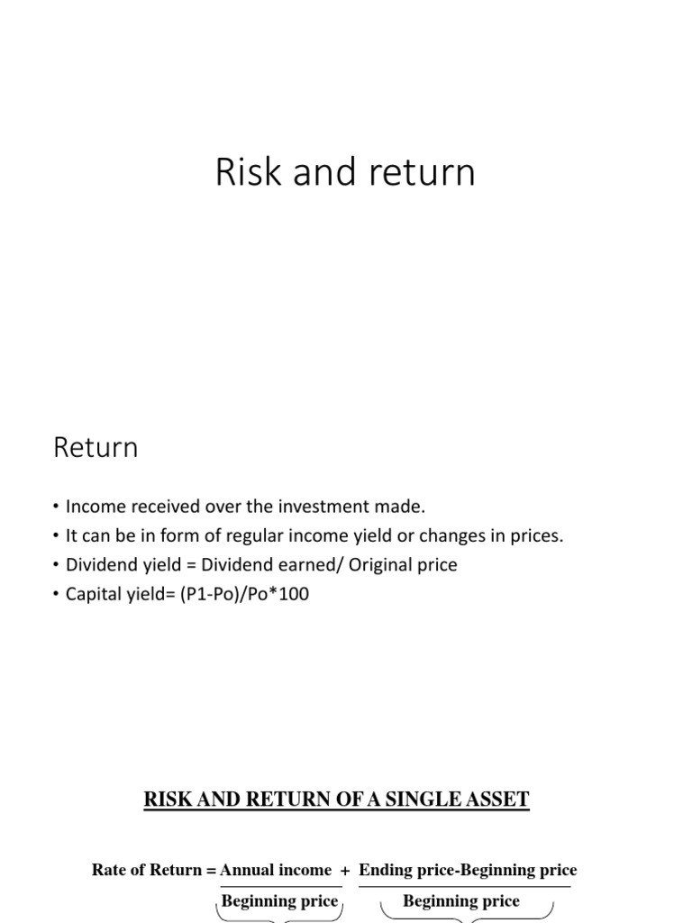 Risk and Return 22 Jan 2020 | PDF | Beta (Finance) | Standard Deviation