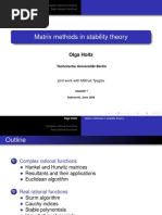 Matrix Methods in Stability Theory: Olga Holtz