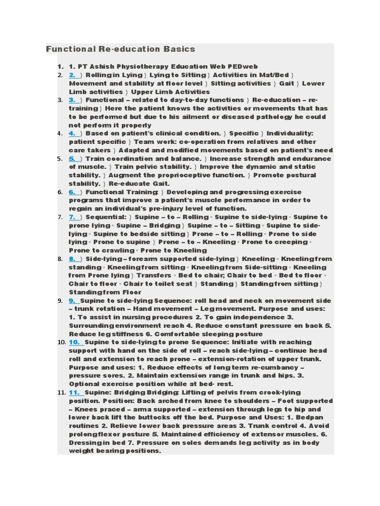 Functional Re-Education Basics | PDF | Anatomical Terms Of Motion ...