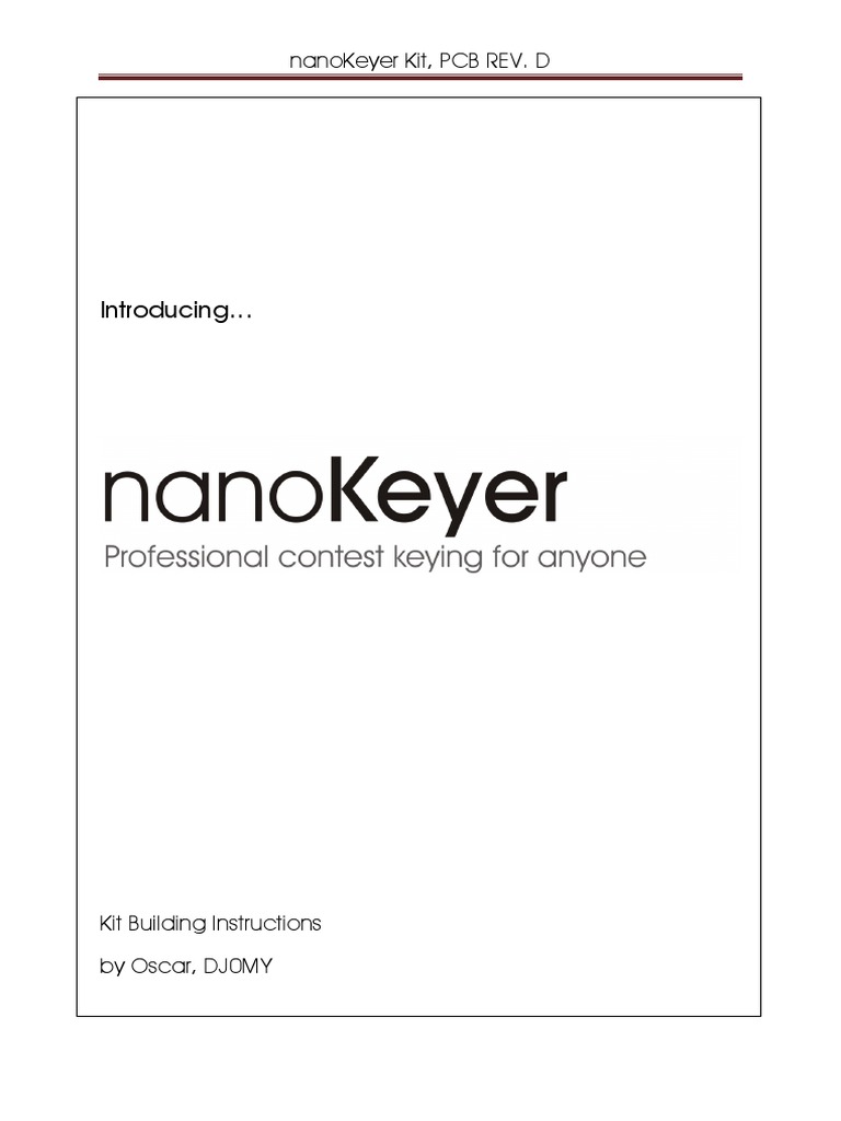 nanoKeyer Kit Assembly Guide | PDF | Arduino | Computer Keyboard